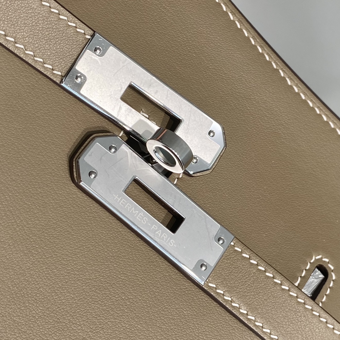 Hermes Jypsiere Mini Shoulder Bag In Etoupe Swift Leather